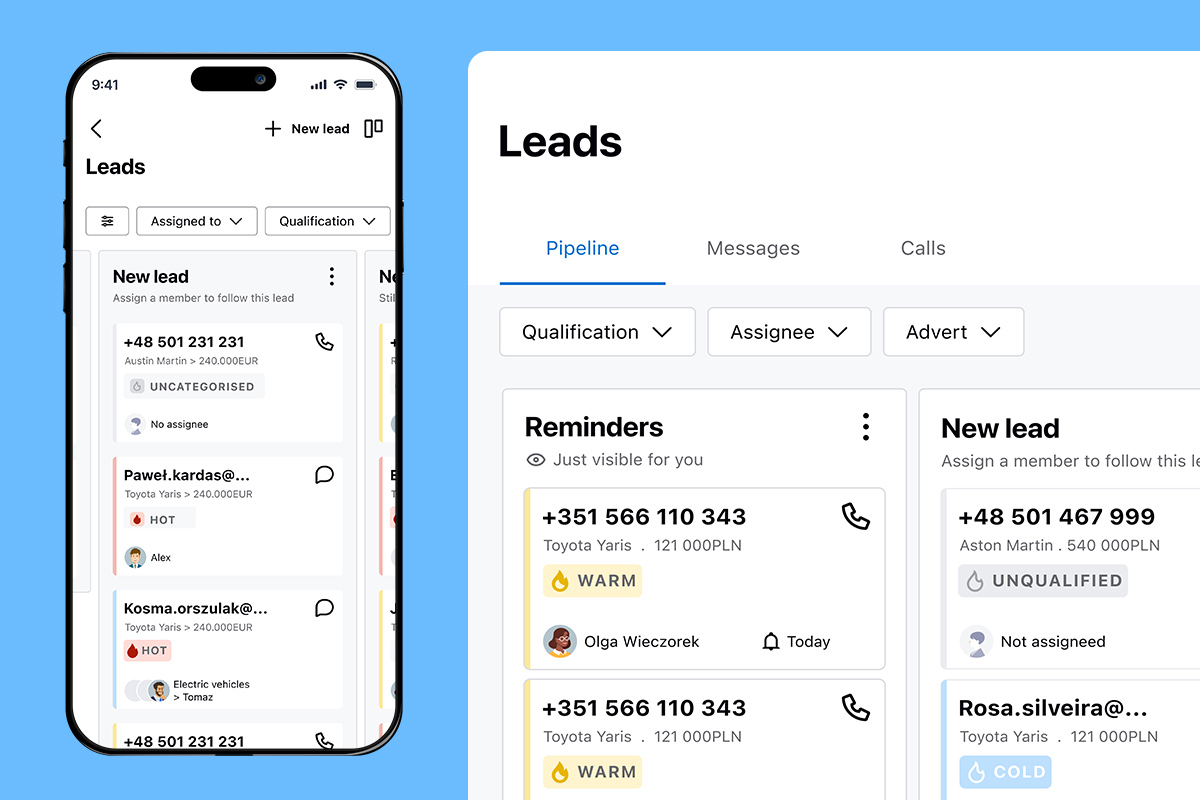 Design prototype of OLX Motors' redesigned product experience.